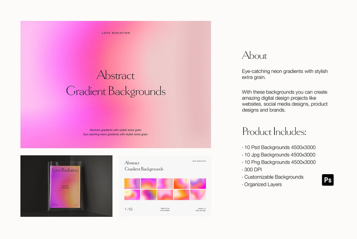 300 Grainy Gradient Backgrounds 21