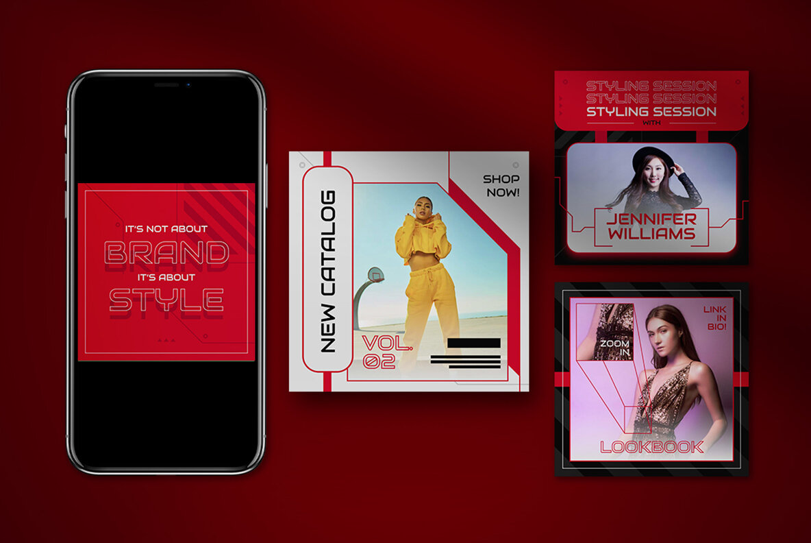 Black Cyberpunk Fashion Instagram Pack 4