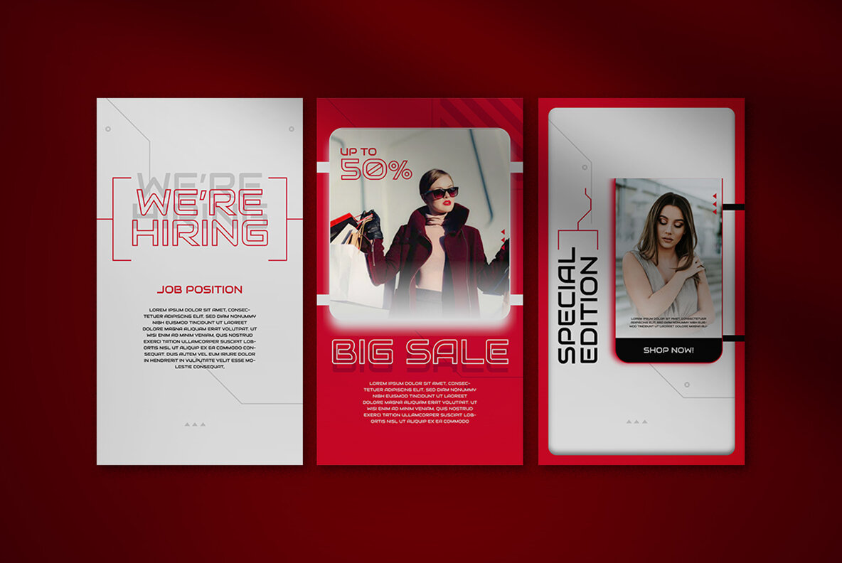 Black Cyberpunk Fashion Instagram Pack 5