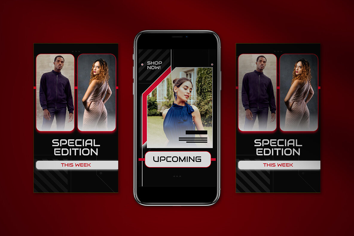 Black Cyberpunk Fashion Instagram Pack 6