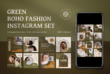 Green Boho Fashion Instagram Pack