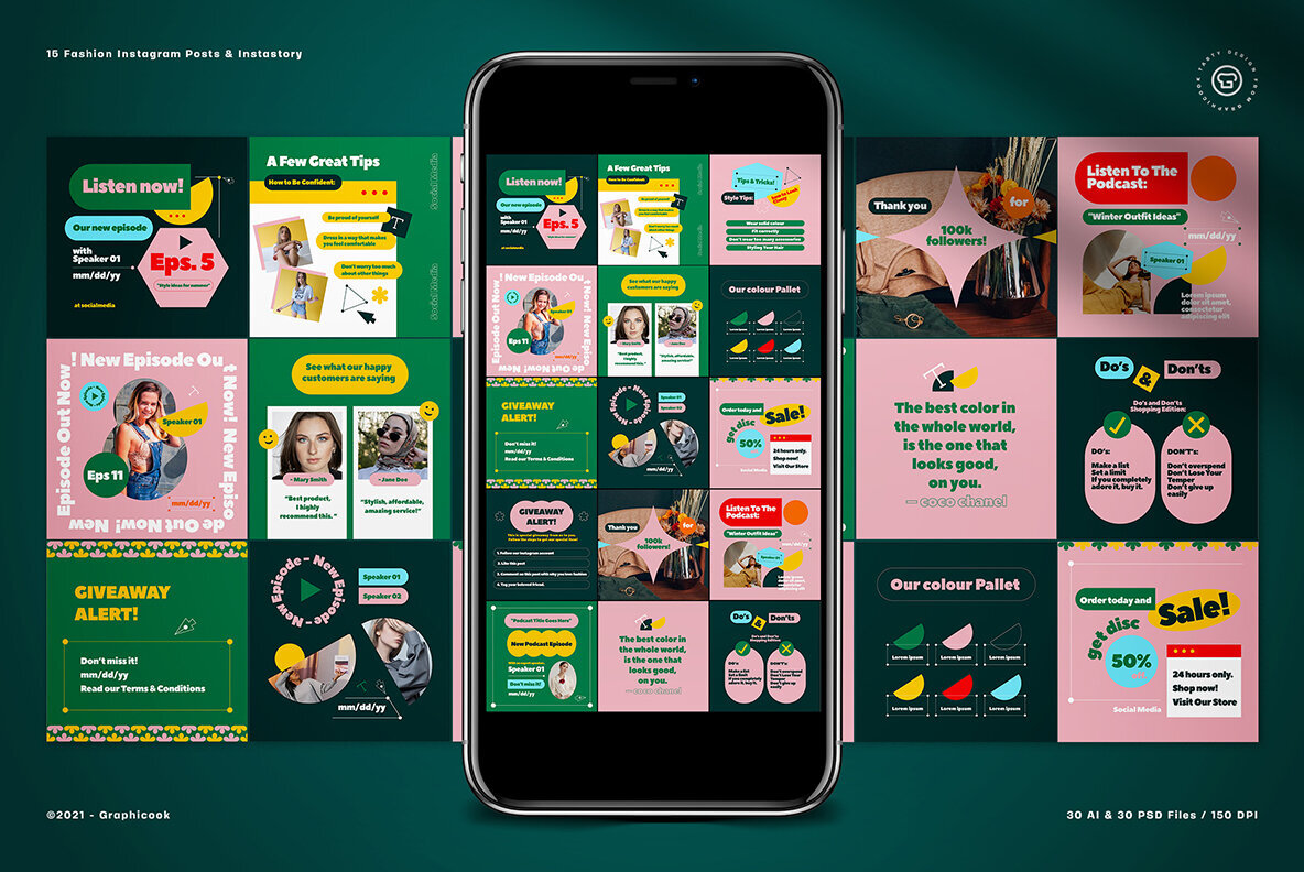 Peach Geometric Branding Coach Instagram Pack 2