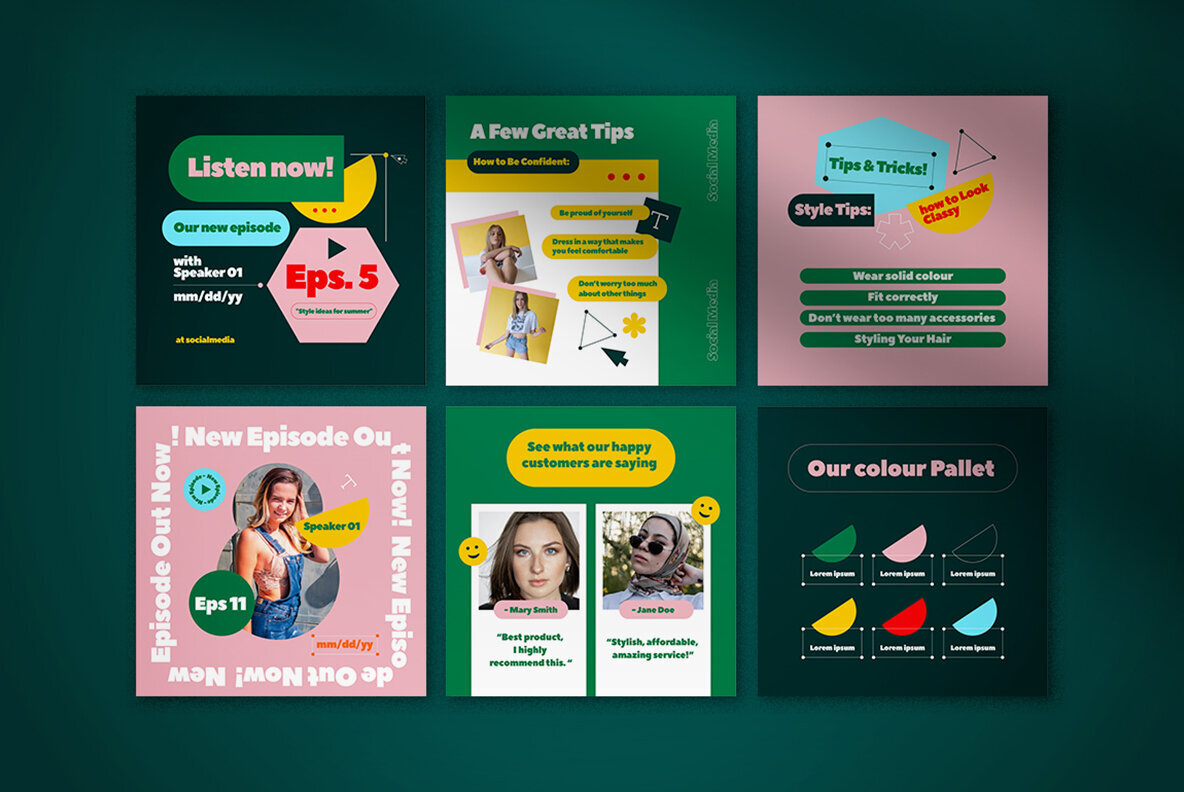 Peach Geometric Branding Coach Instagram Pack 3