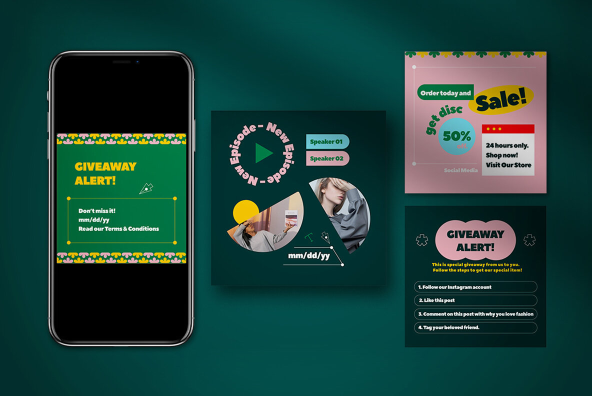 Peach Geometric Branding Coach Instagram Pack 4