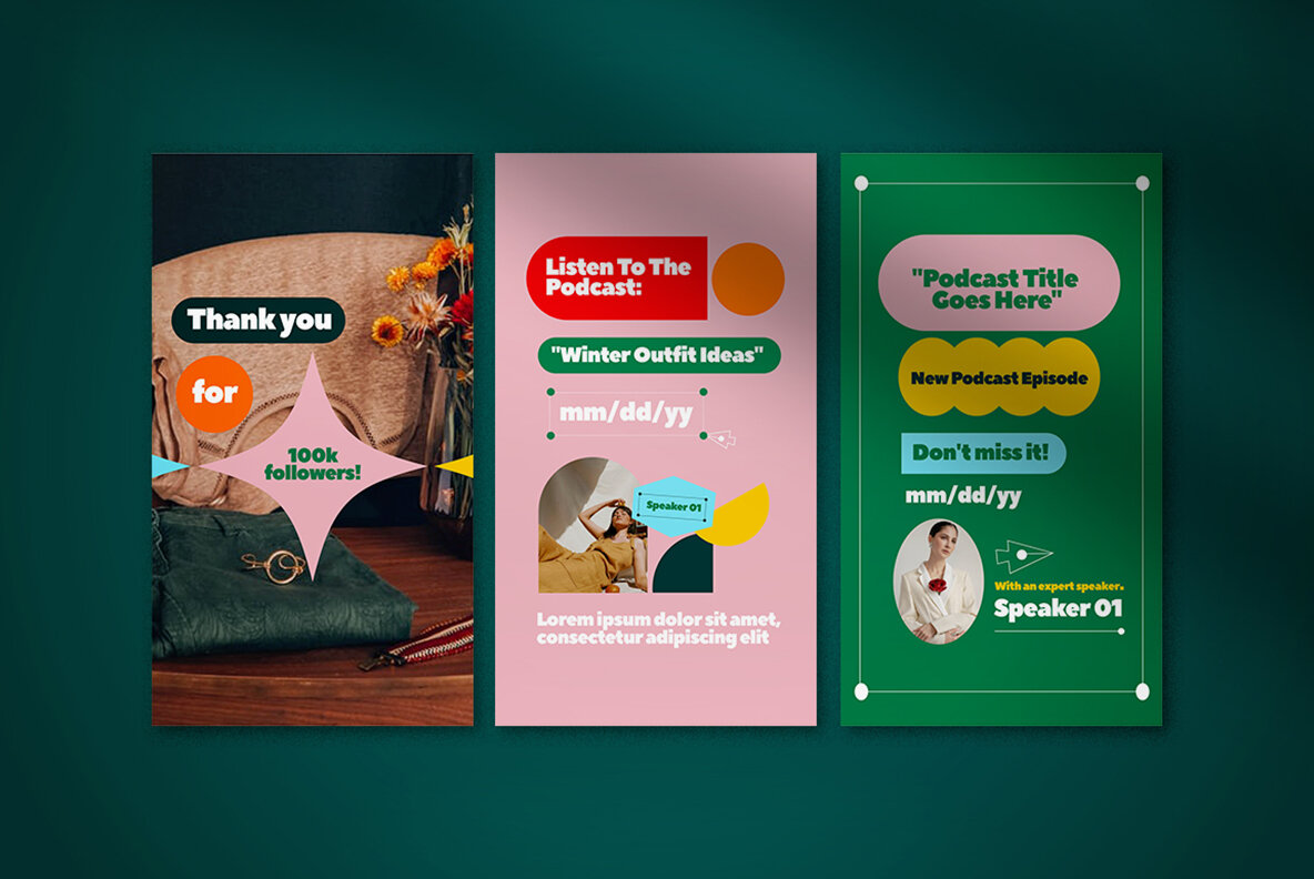 Peach Geometric Branding Coach Instagram Pack 5