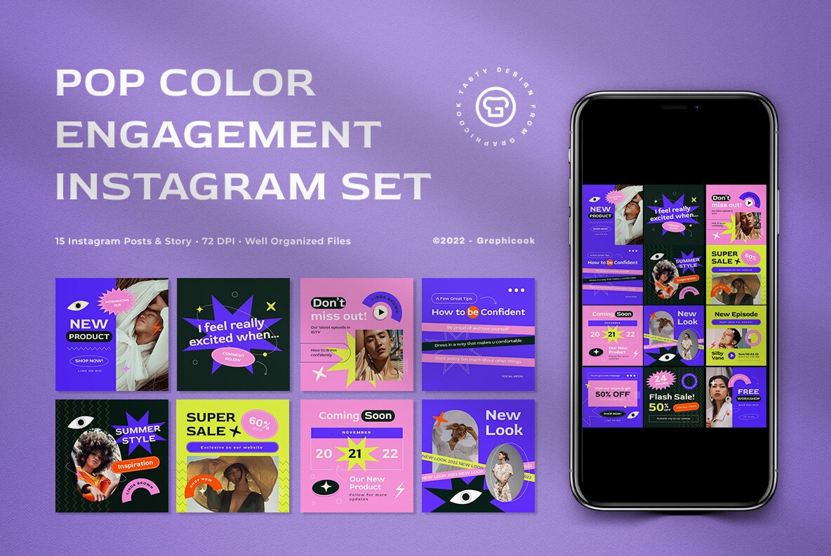 Purple Pop Culture Branding Coach Instagram Pack 1