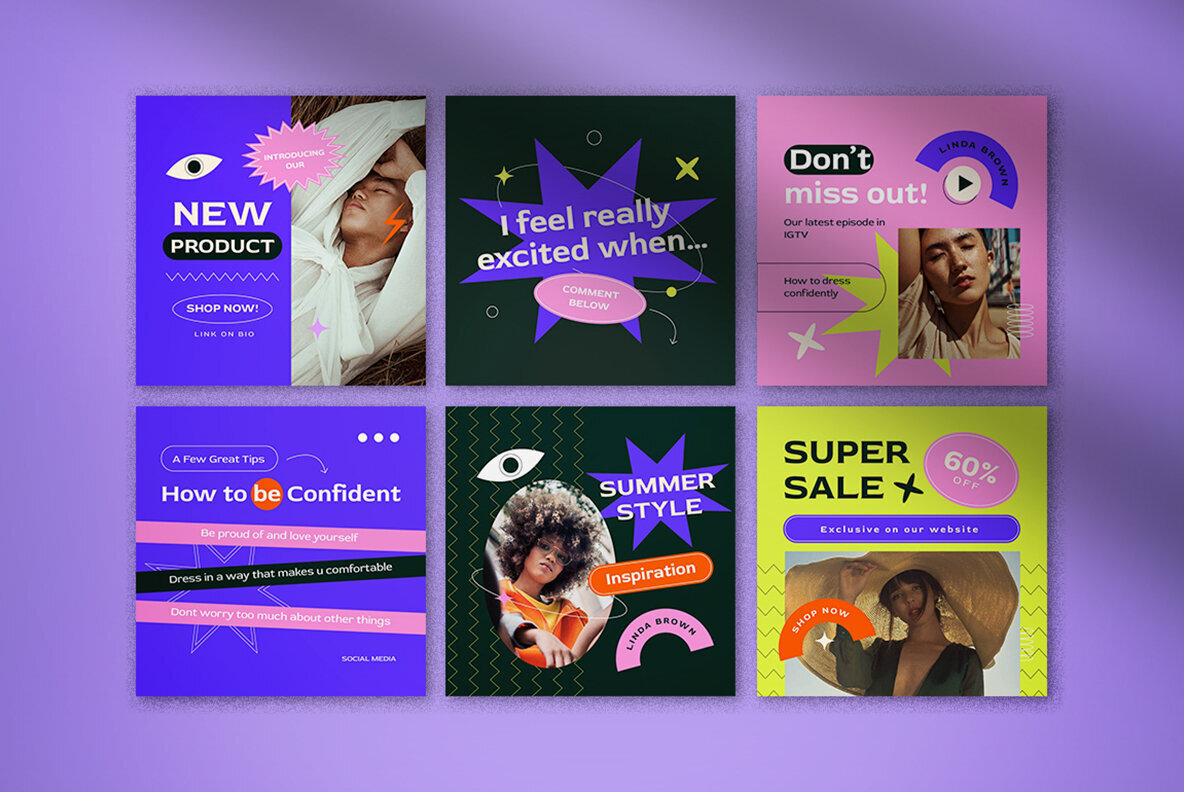 Purple Pop Culture Branding Coach Instagram Pack 3