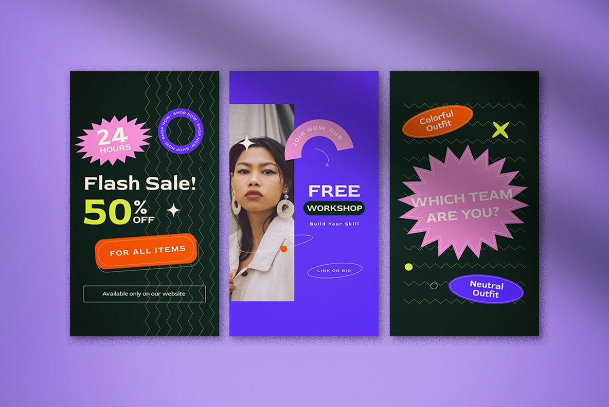 Purple Pop Culture Branding Coach Instagram Pack 5