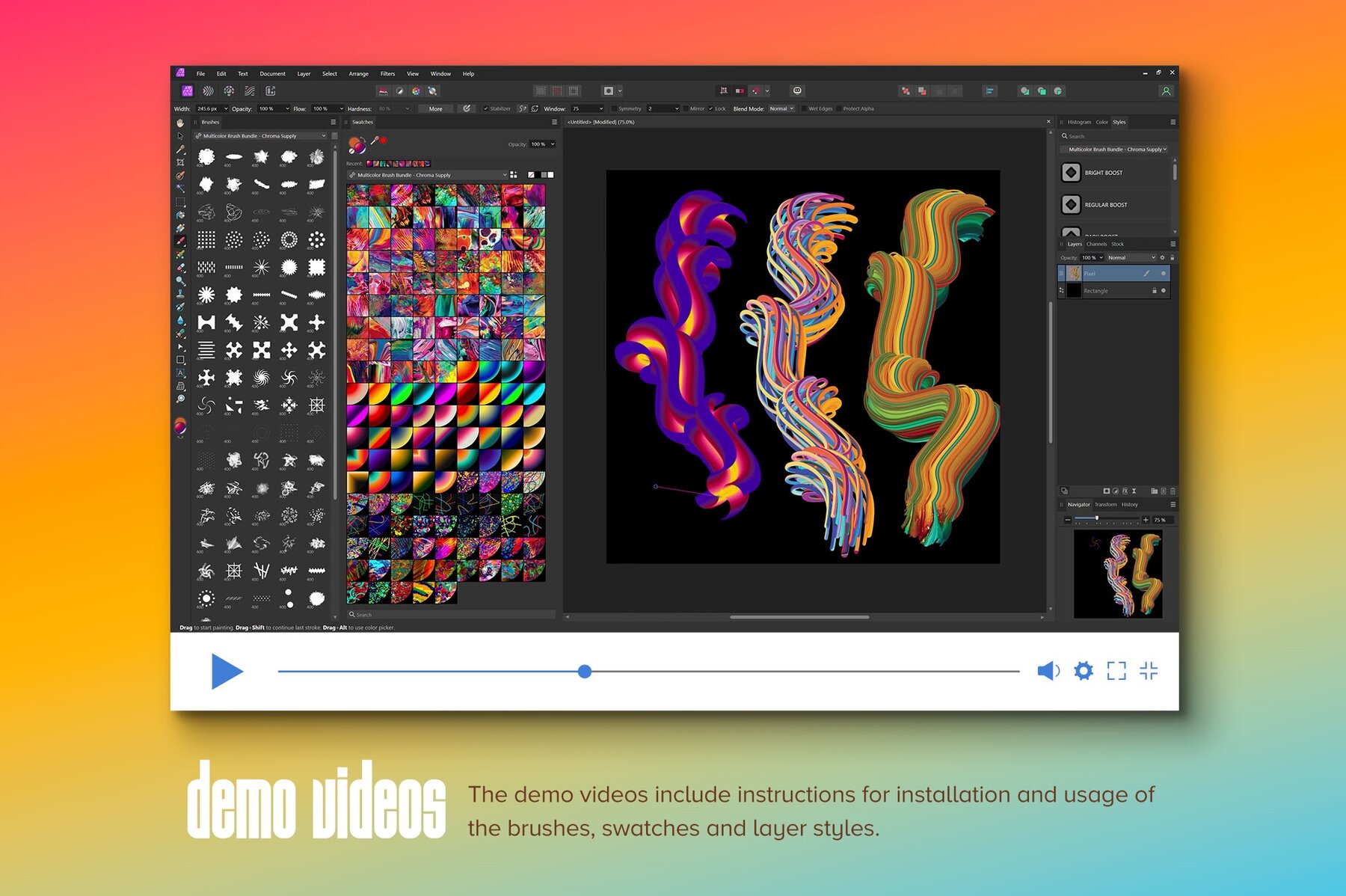 Multicolor Brush Bundle for Affinity 4