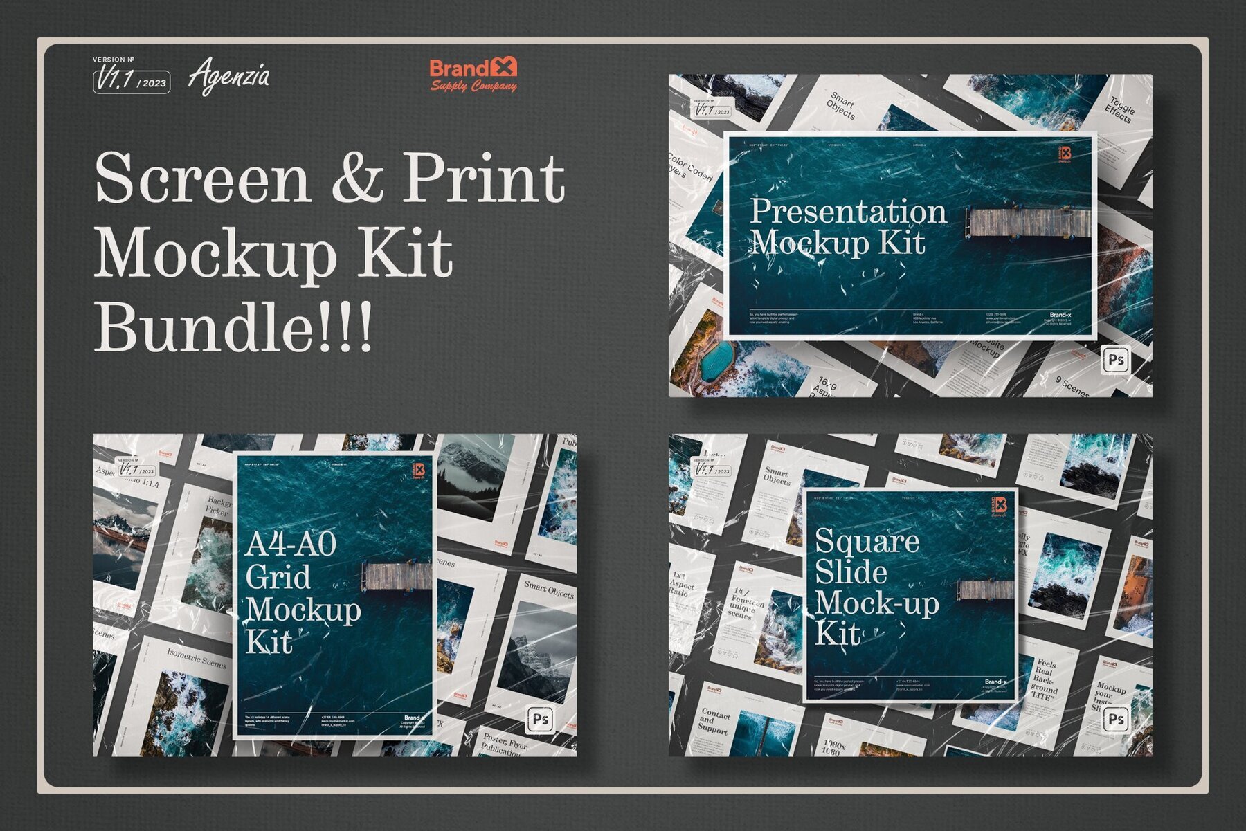 Agenzia I Screen   Print Mockup Kit Bundle 1