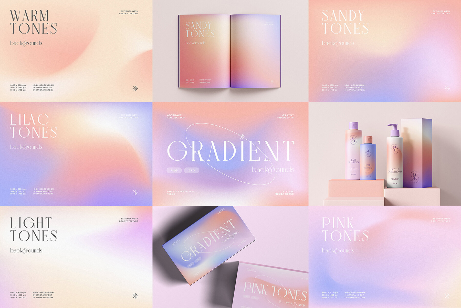 Grainy Gradient Texture Bundle 2