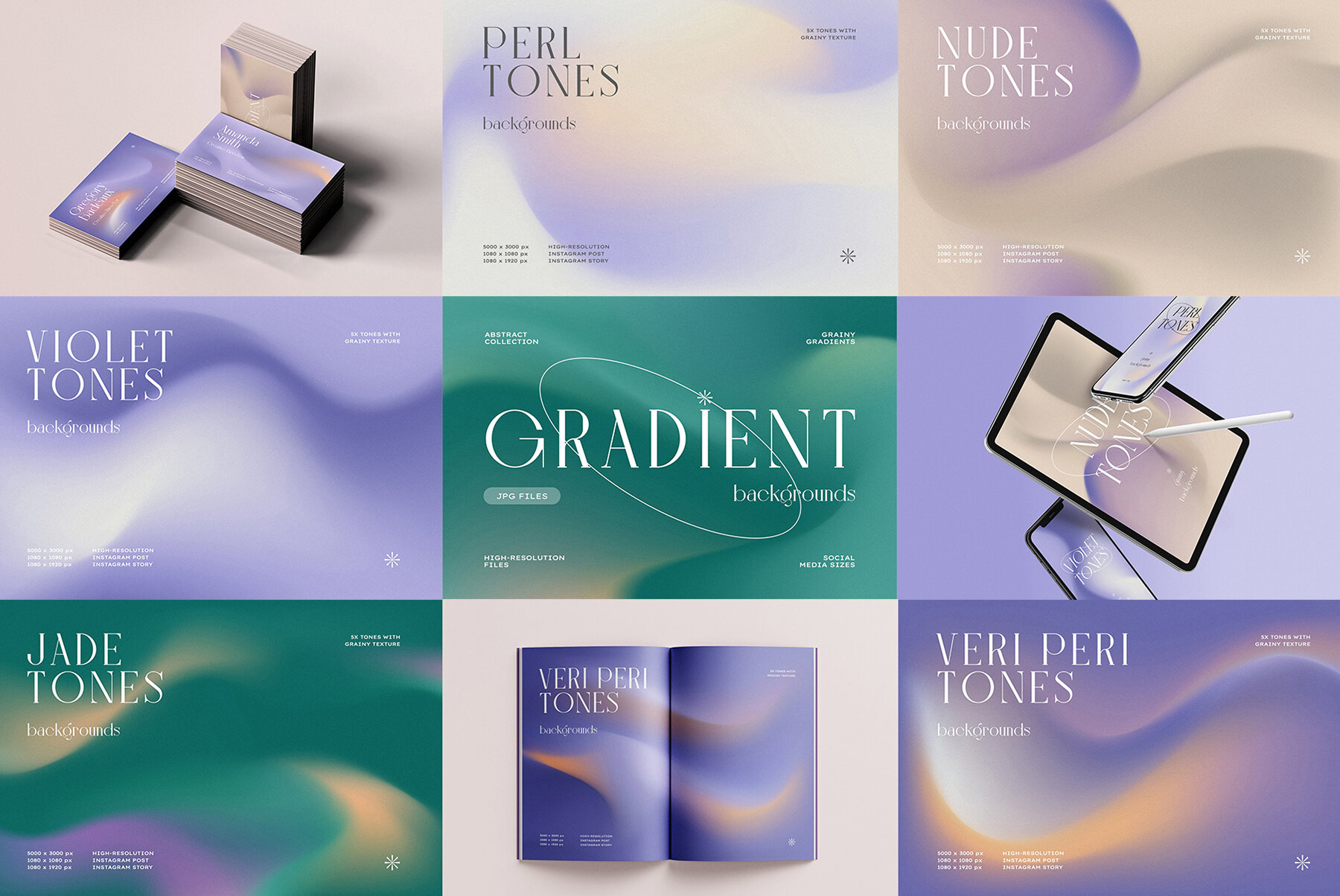 Grainy Gradient Texture Bundle 8