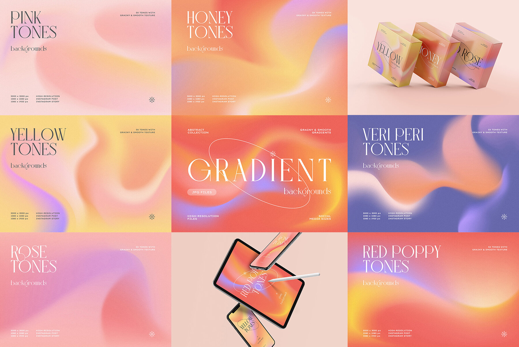 Grainy Gradient Texture Bundle 11