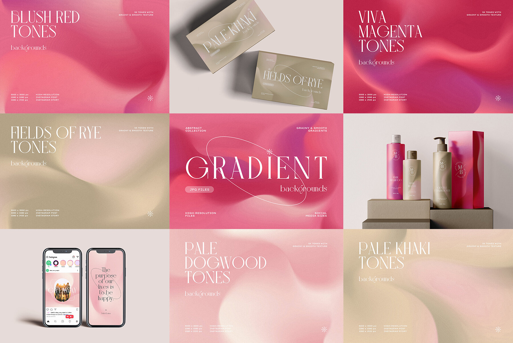 Grainy Gradient Texture Bundle 14
