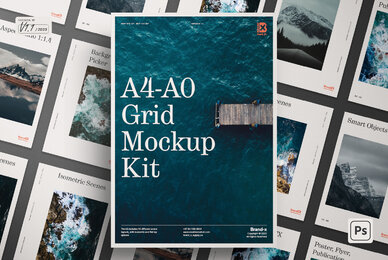 Agenzia A4 A0 Paper Grid Mockup Kit