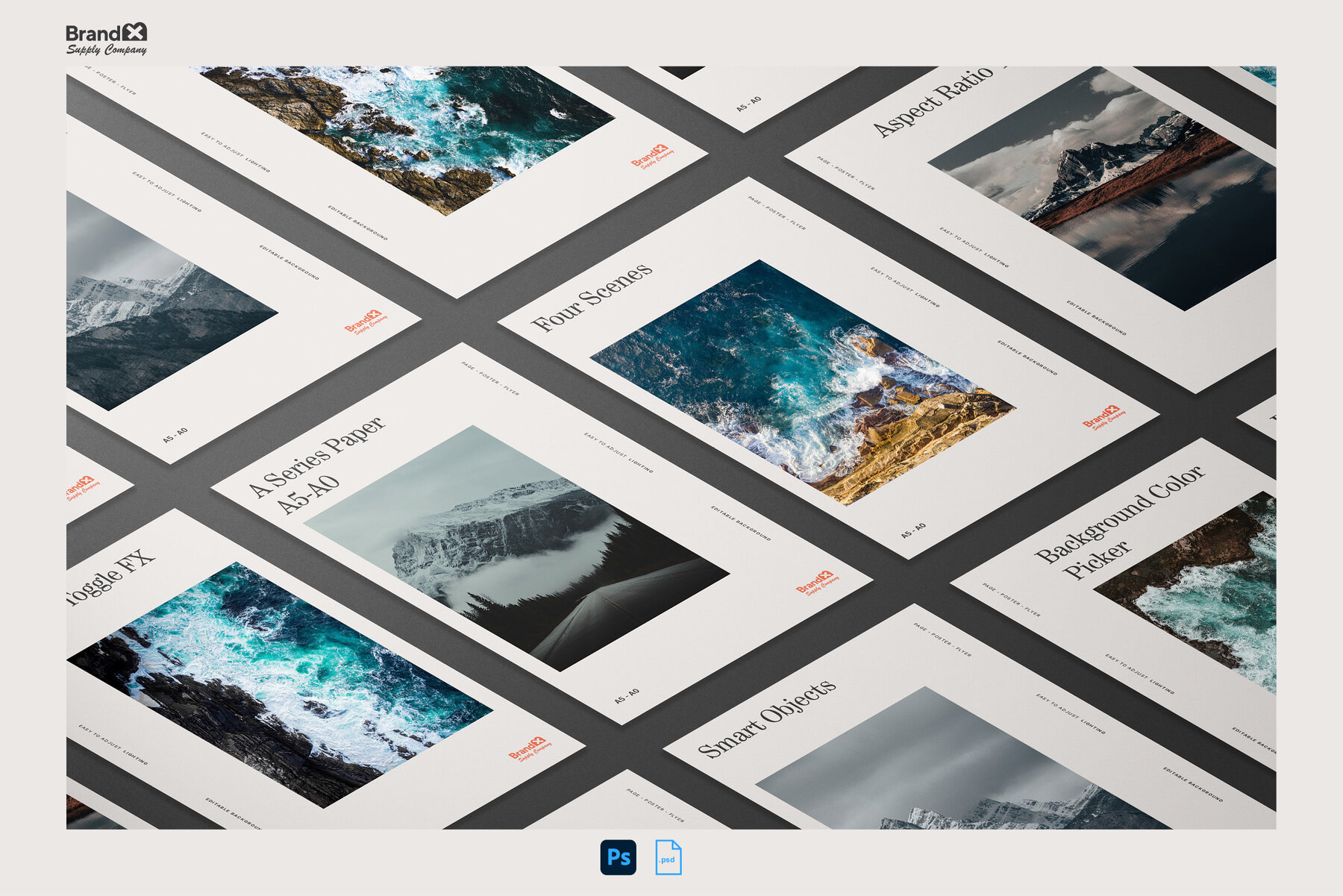 Agenzia A4 A0 Paper Grid Mockup Kit 7