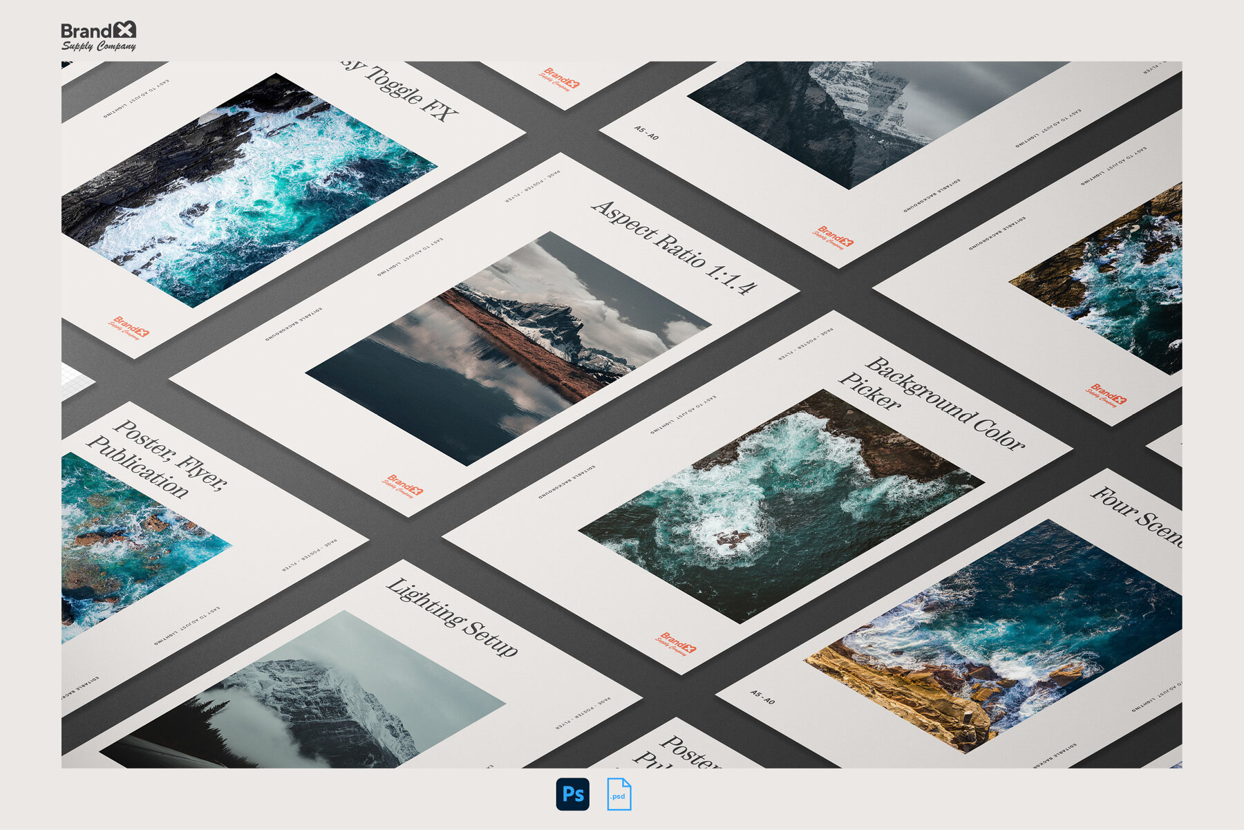Agenzia A4 A0 Paper Grid Mockup Kit 9
