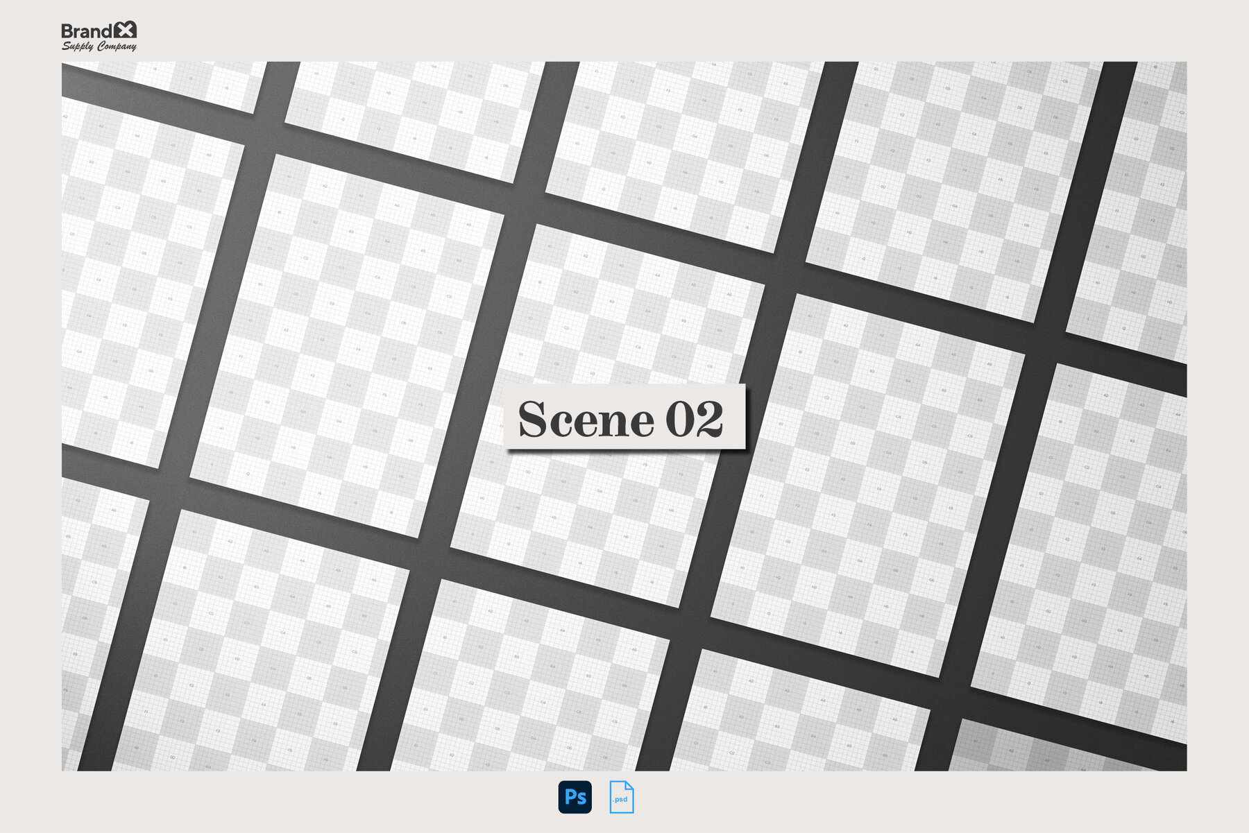 Agenzia A4 A0 Paper Grid Mockup Kit 16