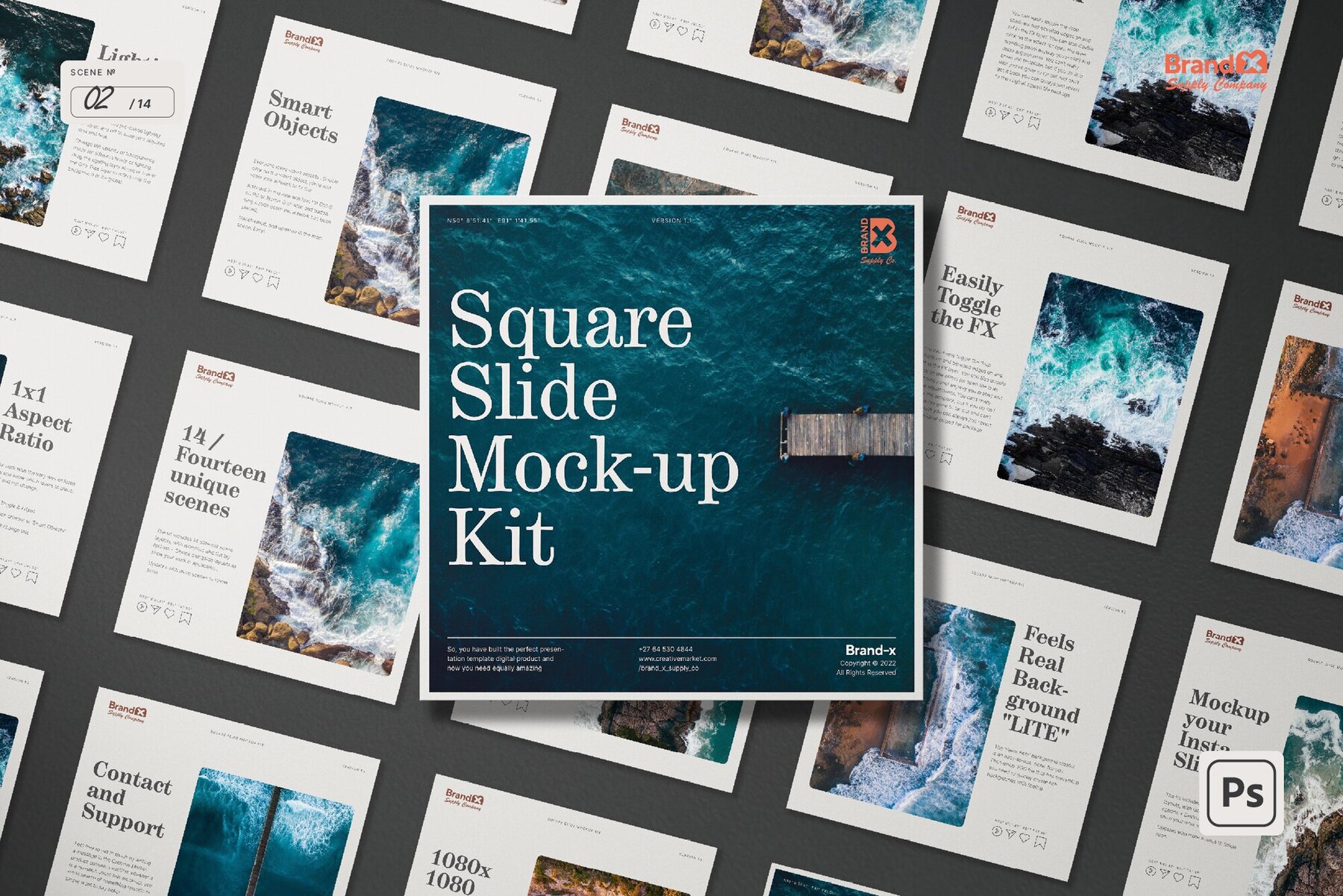 Agenzia I Square Slide Mockup Kit 4