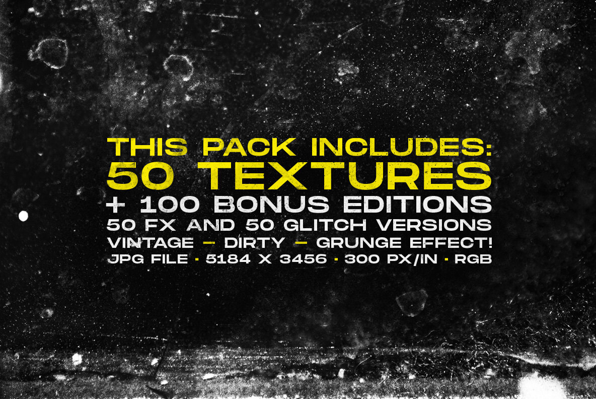 Dust and Grunge textures plus Glitch editions 5