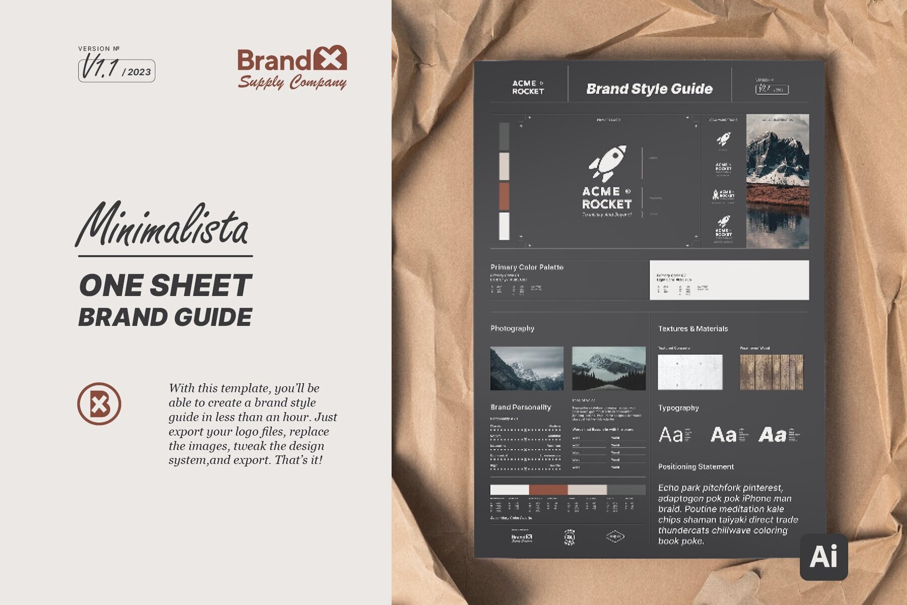 Minimalista One Sheet Brand Style Guide i 1