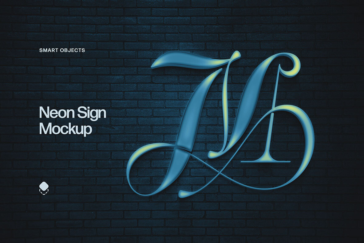 Neon Sign Logo Mockup 1