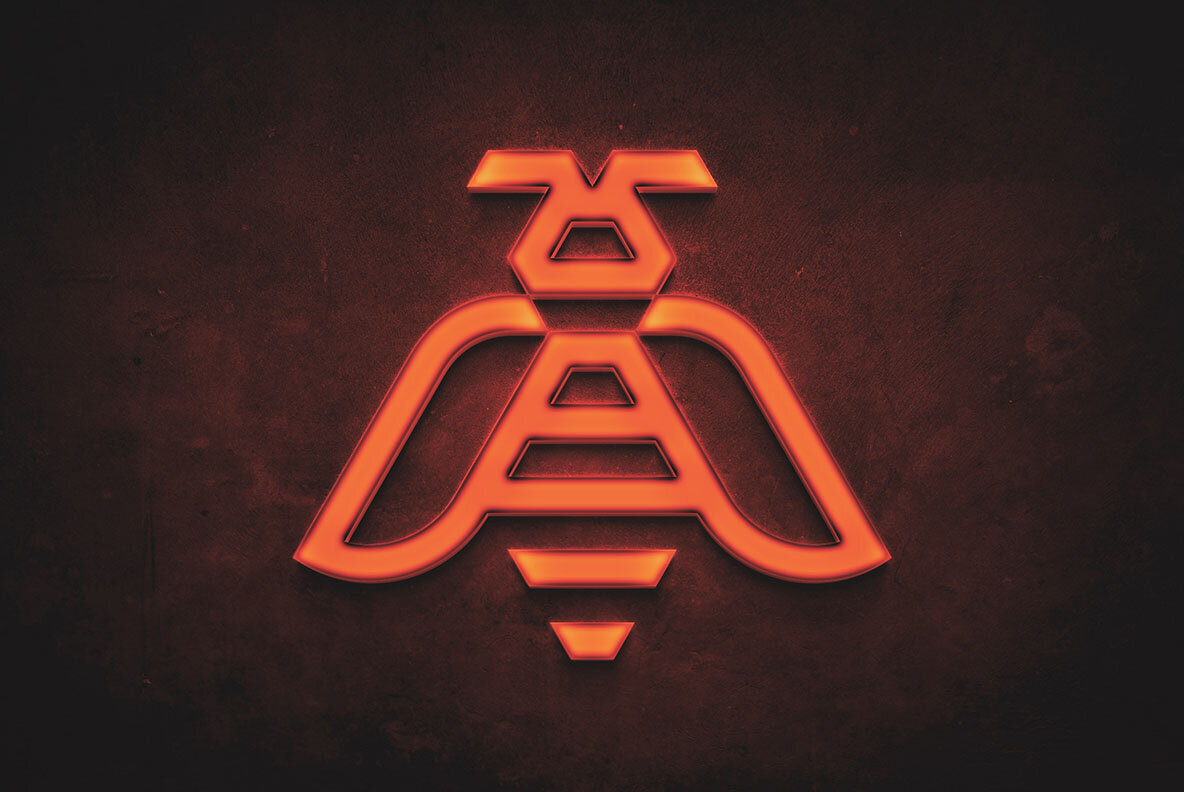 Neon Sign Logo Mockup 2