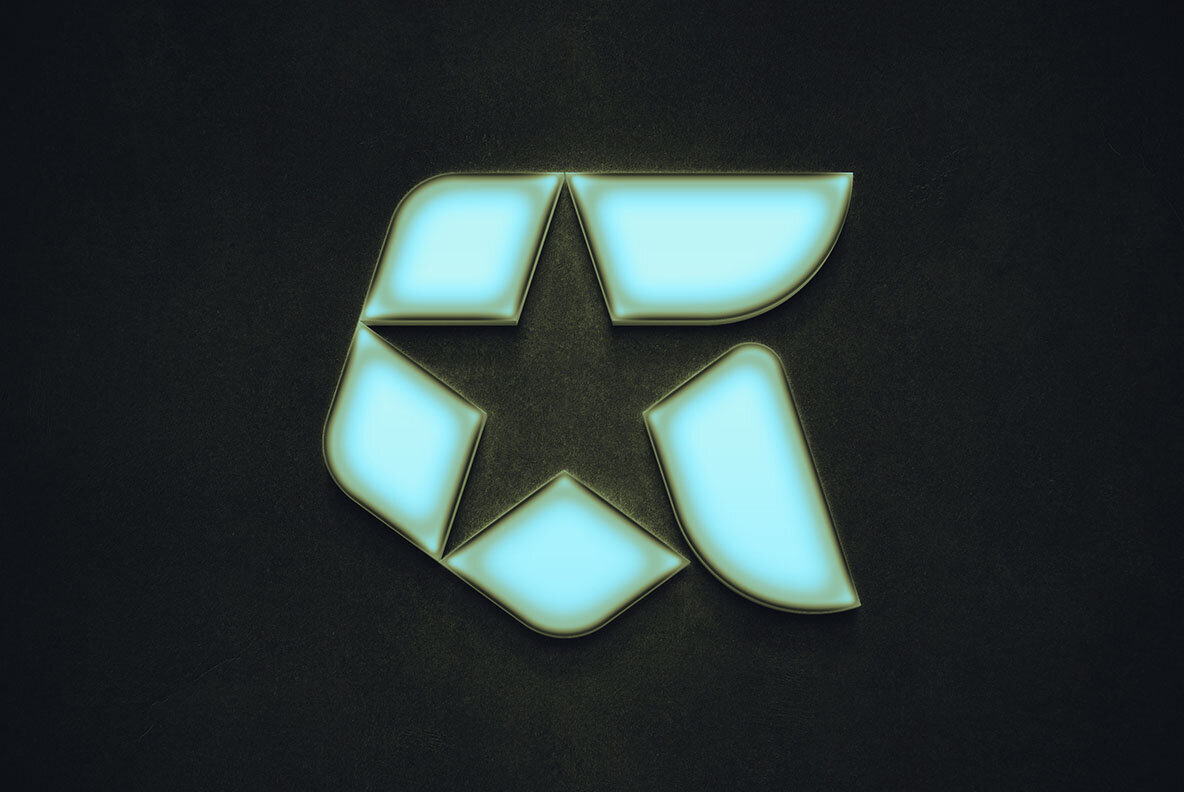 Neon Sign Logo Mockup 3