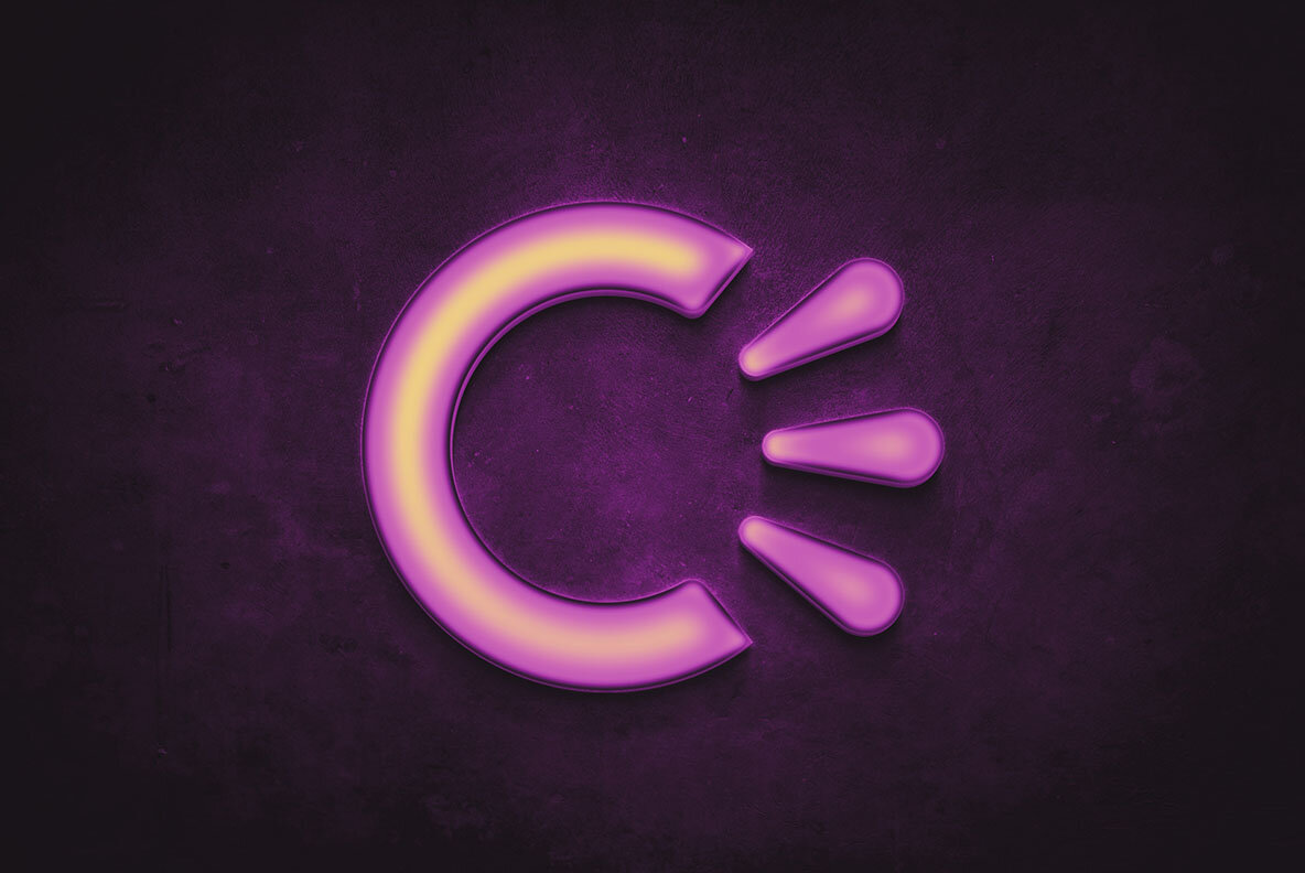 Neon Sign Logo Mockup 4