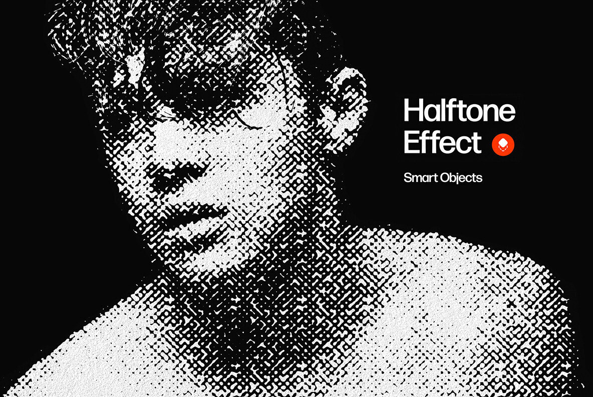 Bitmap Halftone Photo Effect 1