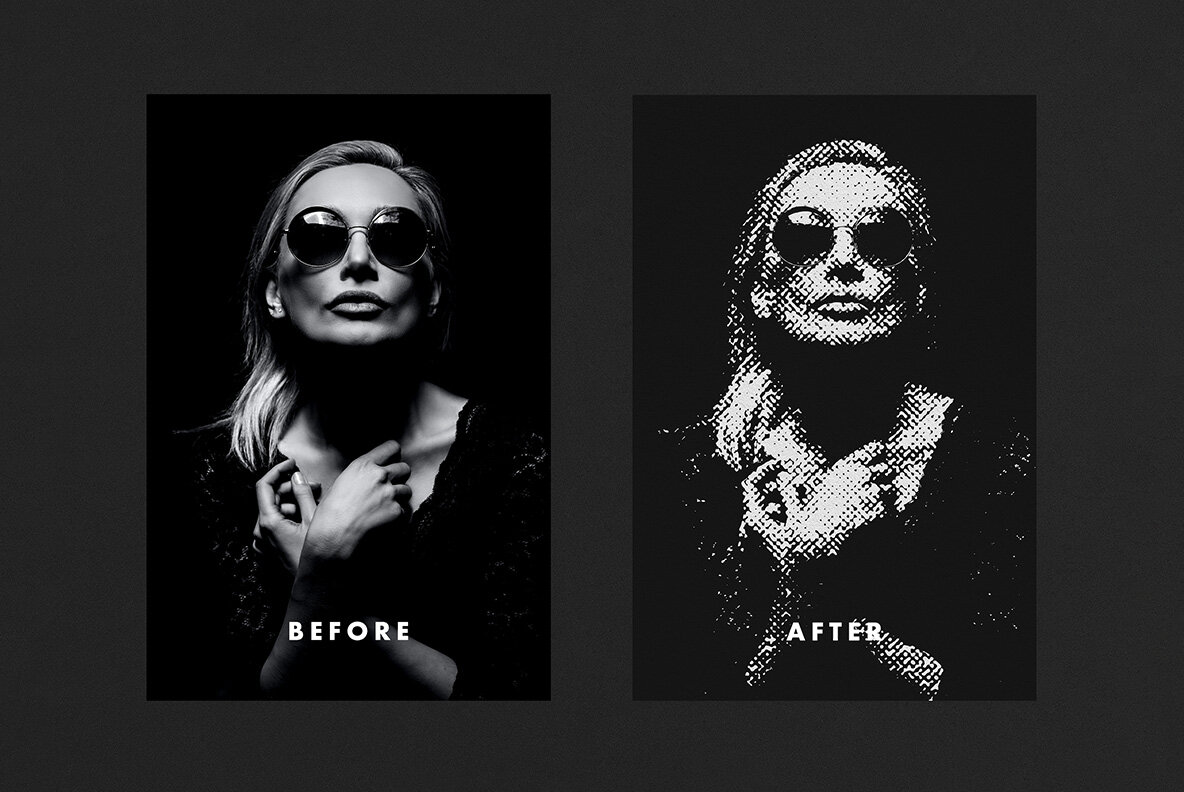 Bitmap Halftone Photo Effect 9