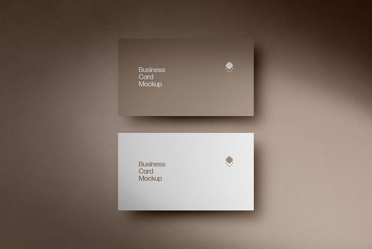 Peach Business Card Mockup 5