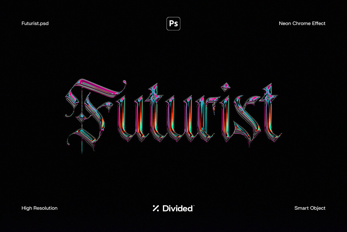 Futurist Neon Chrome Effect 1