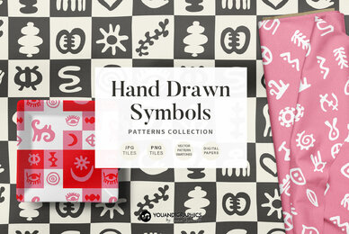 Hand Drawn Symbols Seamless Patterns