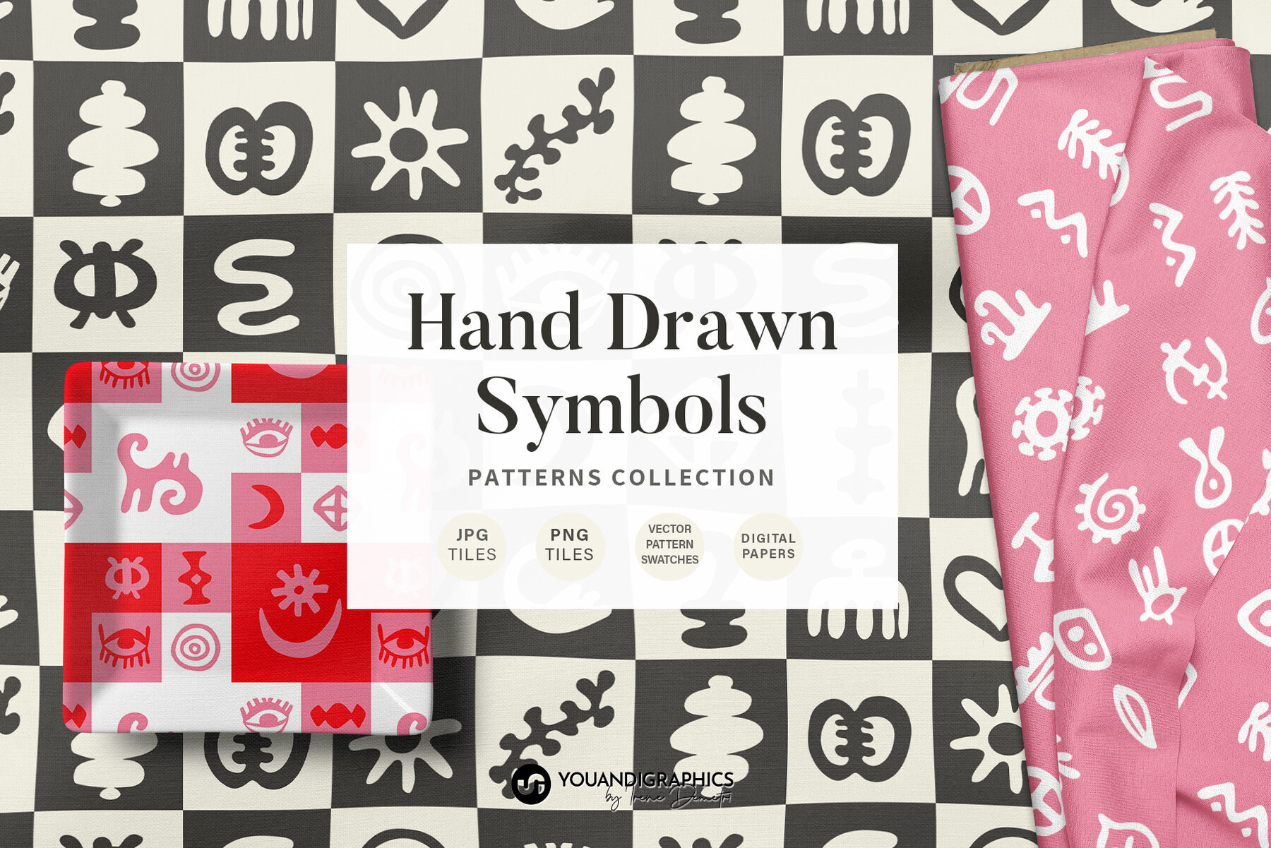 Hand Drawn Symbols Seamless Patterns 1