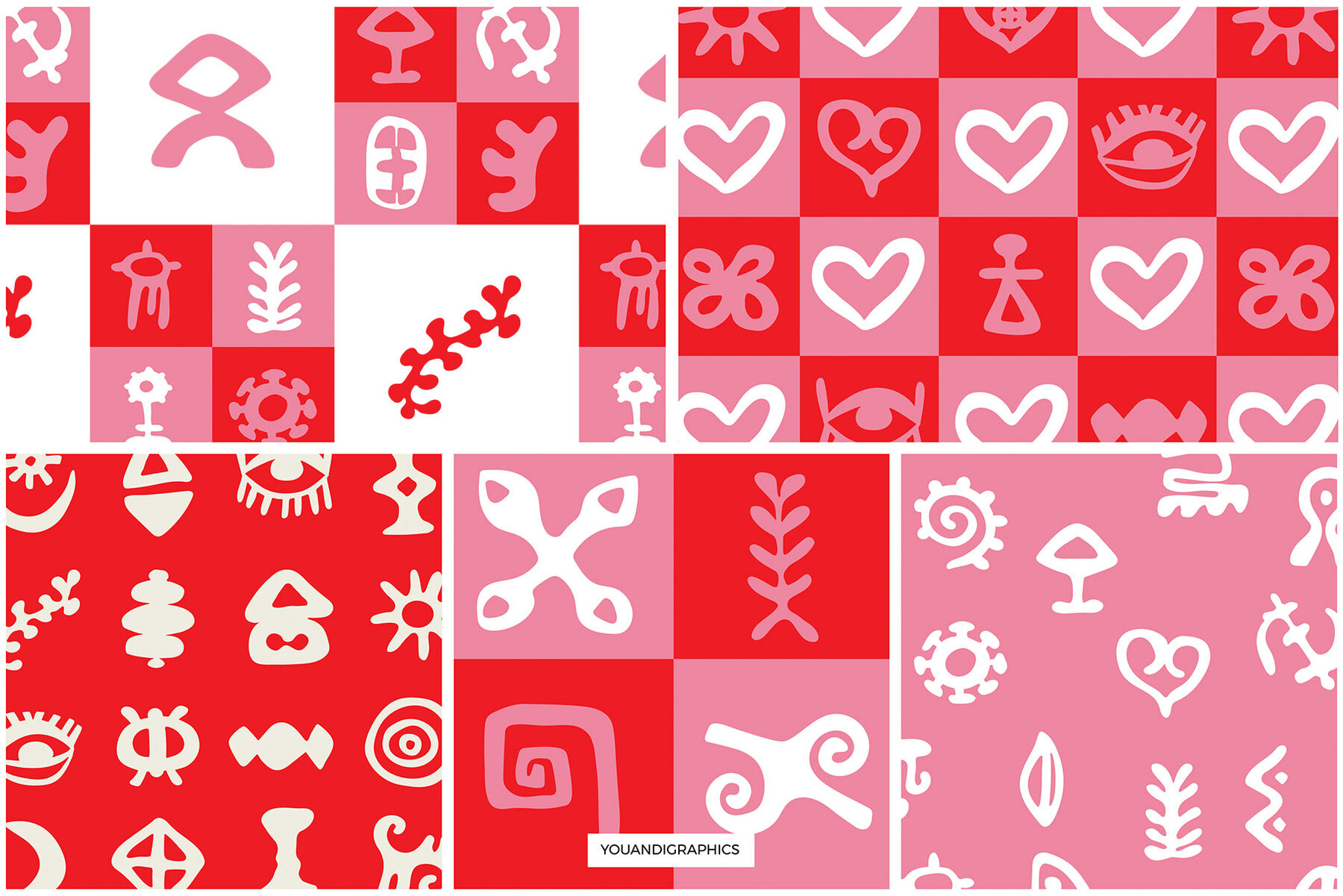 Hand Drawn Symbols Seamless Patterns 7