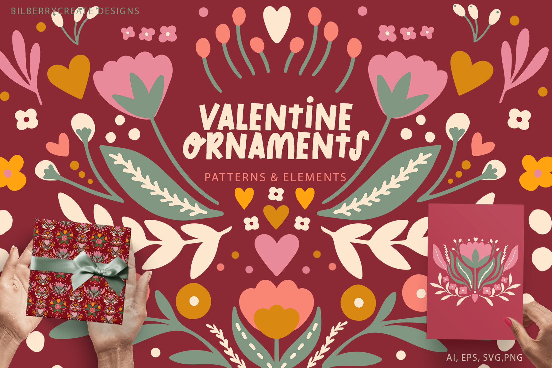 Valentine Ornaments Art Set 1