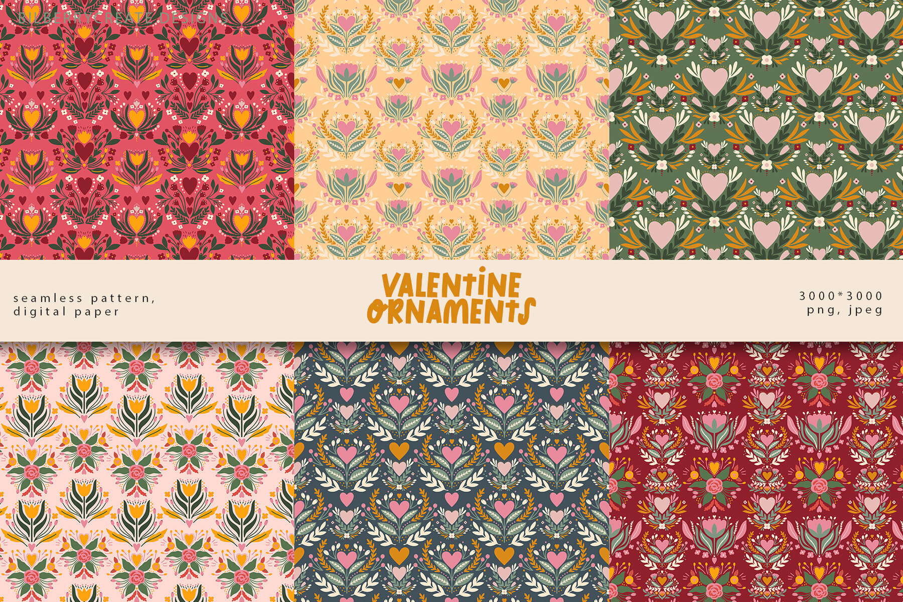Valentine Ornaments Art Set 2