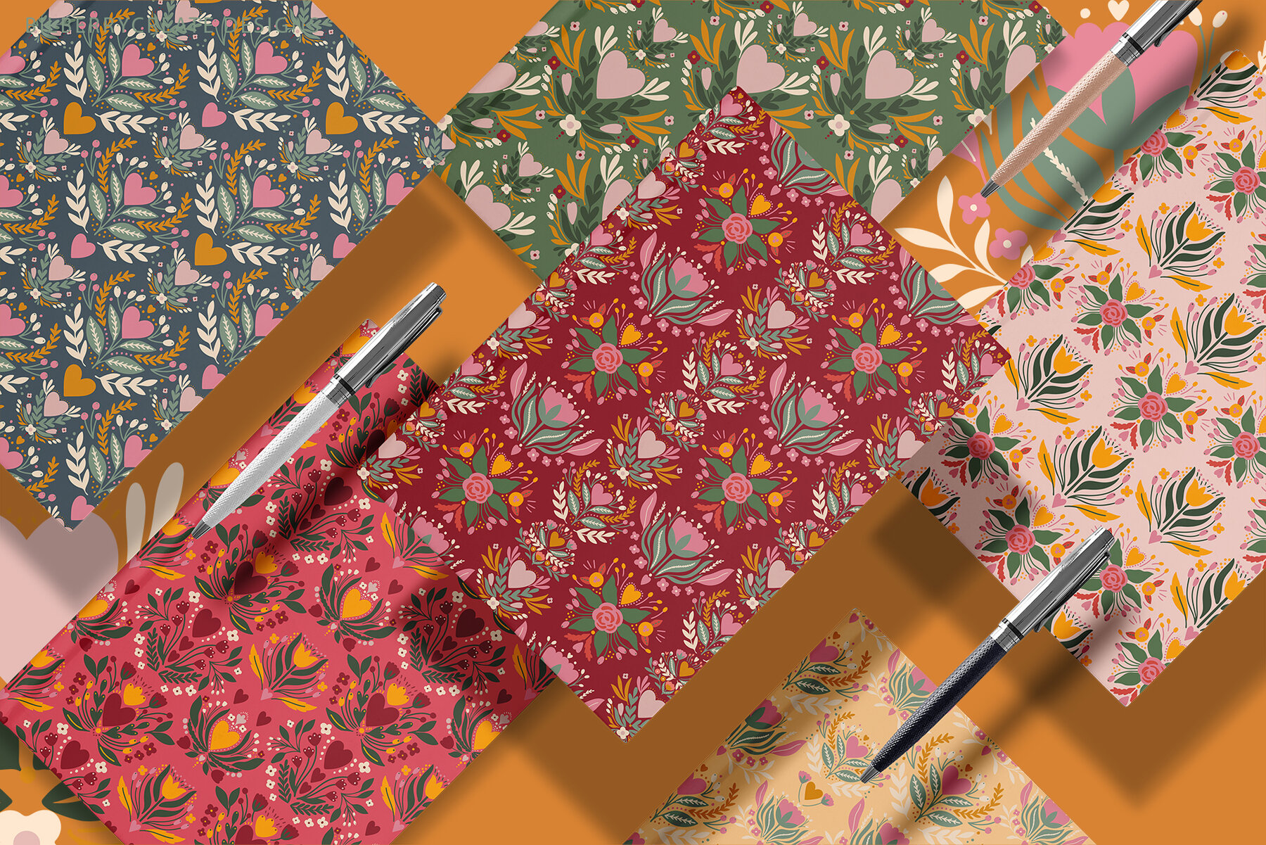 Valentine Ornaments Art Set 5