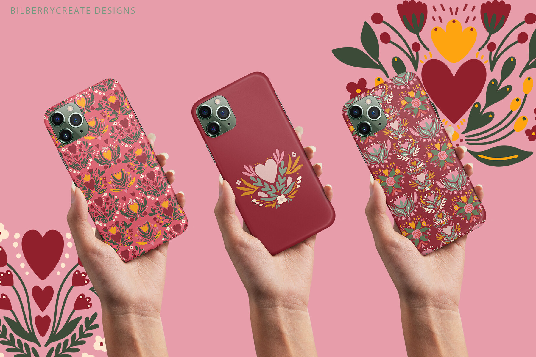 Valentine Ornaments Art Set 7