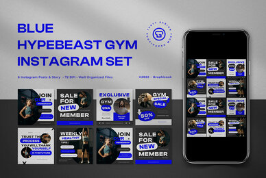 Grey Hypebeast Gym Instagram Pack