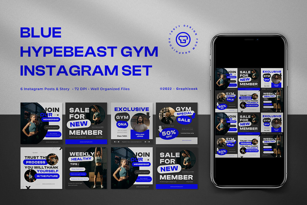 Grey Hypebeast Gym Instagram Pack 1