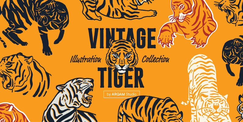 Vintage Tiger Illustration