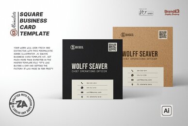Minimalist Square Business Card Design Template