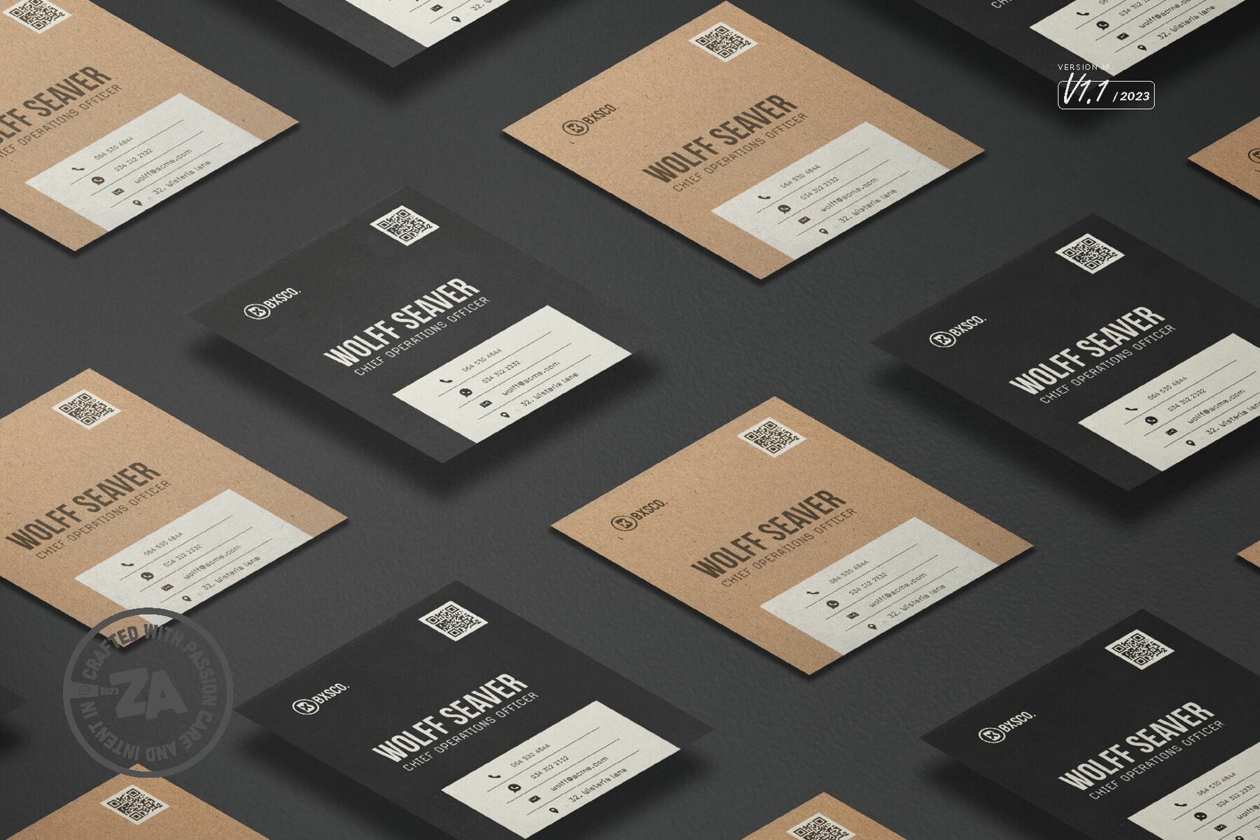 Minimalist Square Business Card Design Template 2