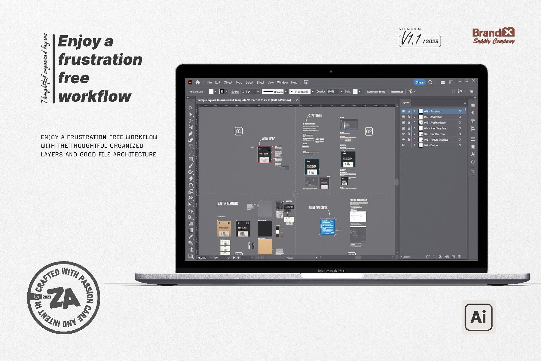 Minimalist Square Business Card Design Template 7