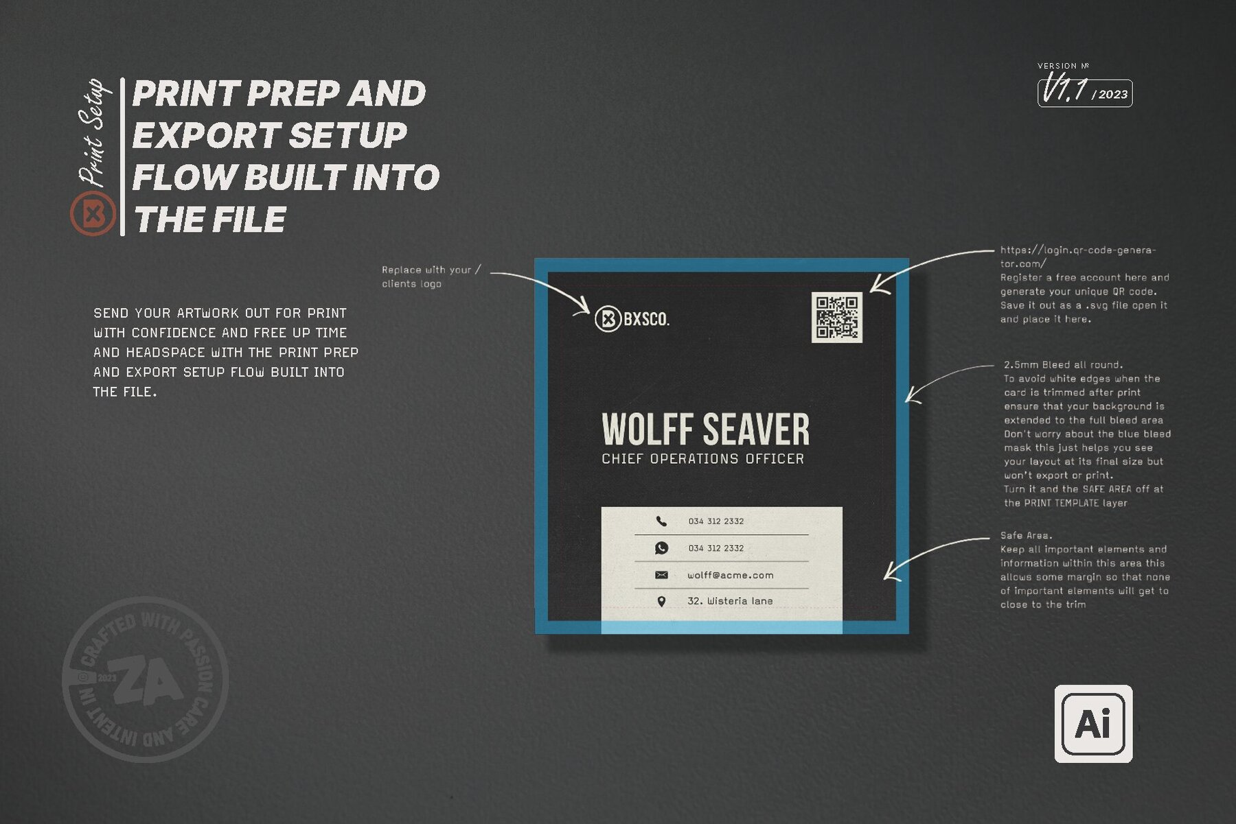 Minimalist Square Business Card Design Template 8