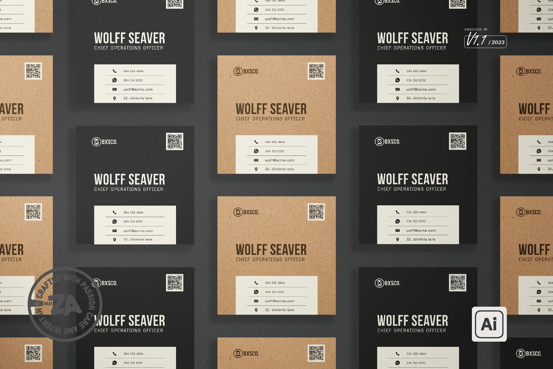 Minimalist Square Business Card Design Template 13