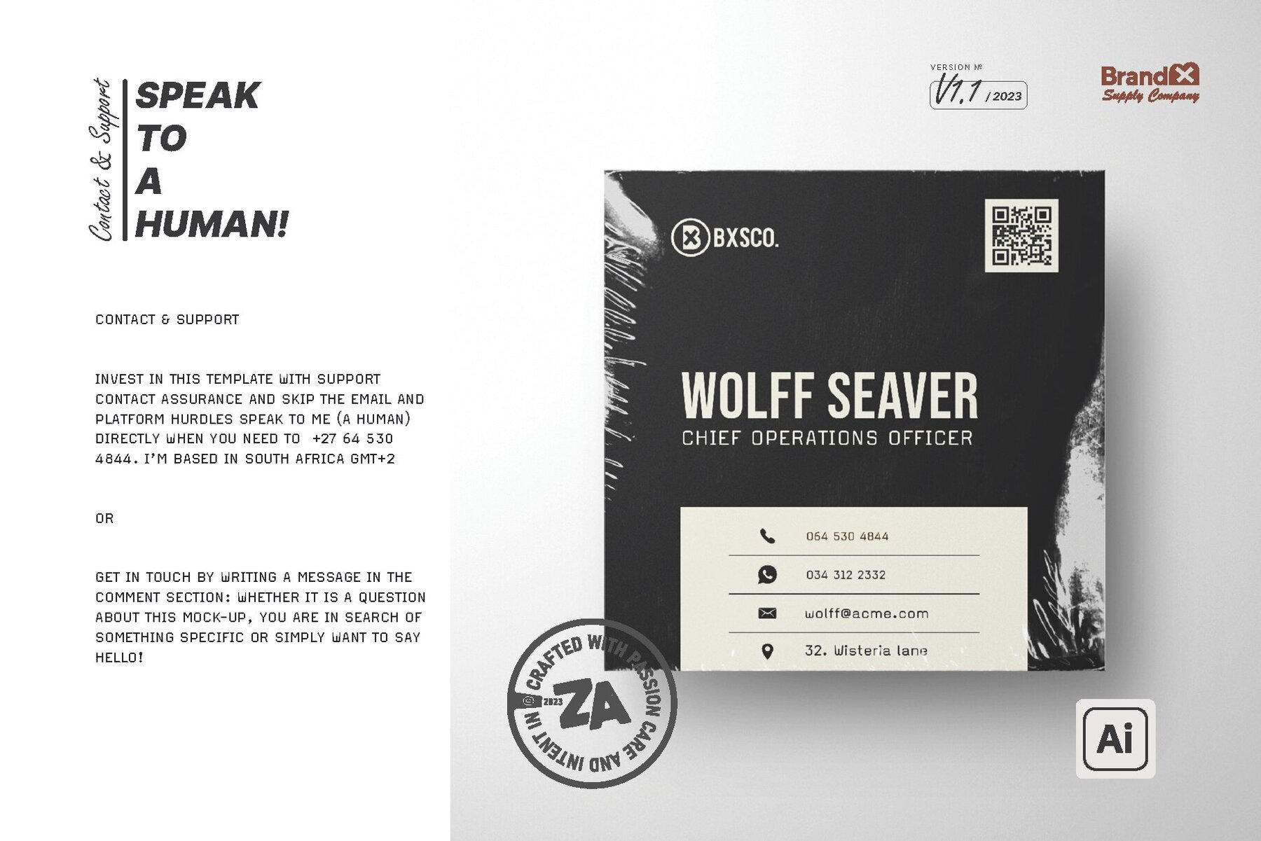 Minimalist Square Business Card Design Template 15