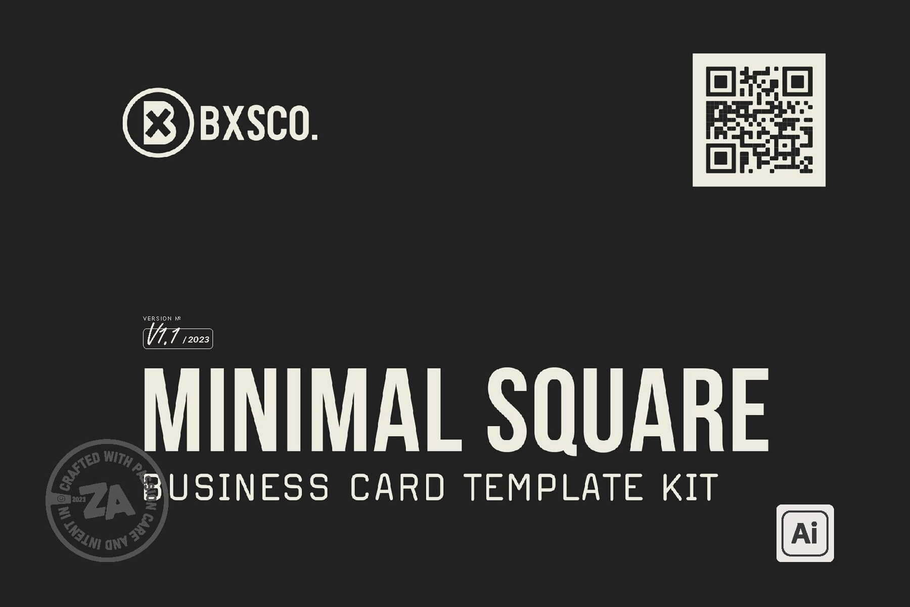 Minimalist Square Business Card Design Template 16